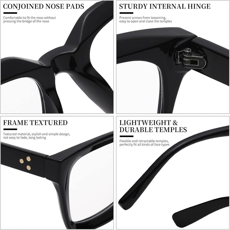 COASION Classic Non-prescription Clear Lens Eyeglasses for Women Thick Square Frame Eyewear - Image 5